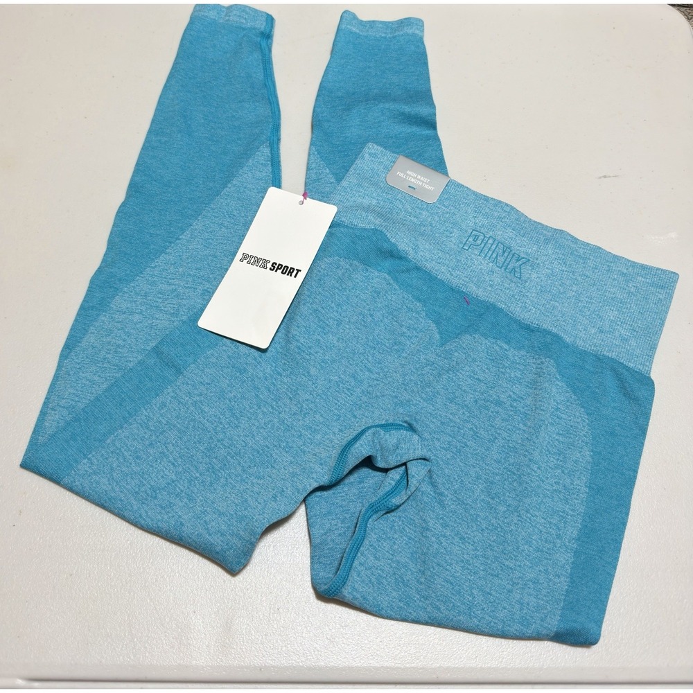 Victorias Secret Womens Pink Seamless Leggings in Aqua Blue Size Xs